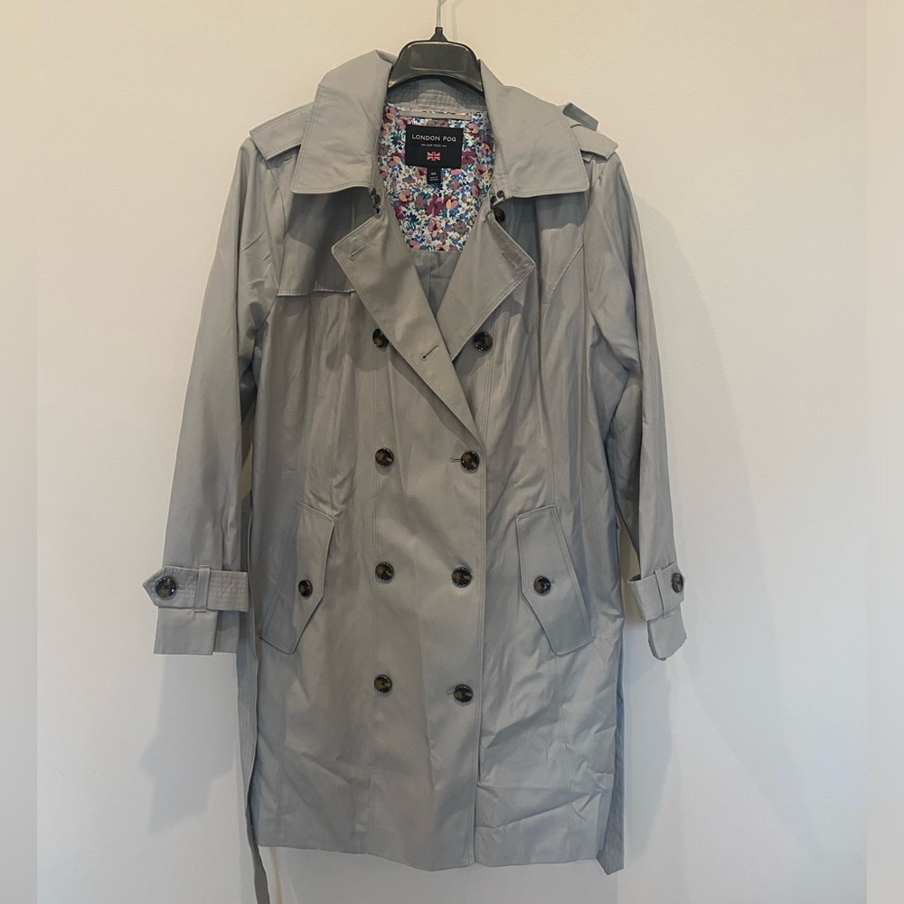 Gray London Fog trench-coat